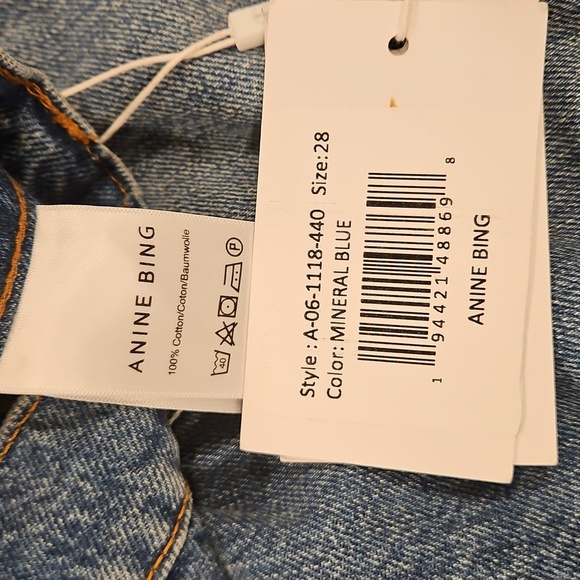 💕ANINE BING💕 Knox Jean ~ Mineral Blue 28 NWT - Picture 16 of 16